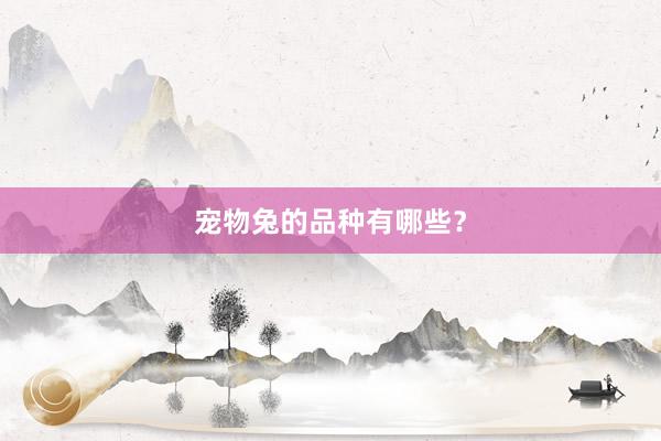 宠物兔的品种有哪些？