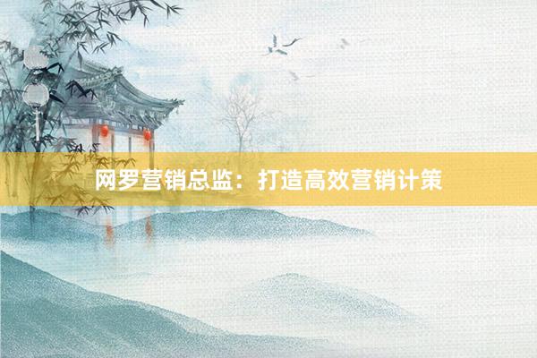 网罗营销总监：打造高效营销计策